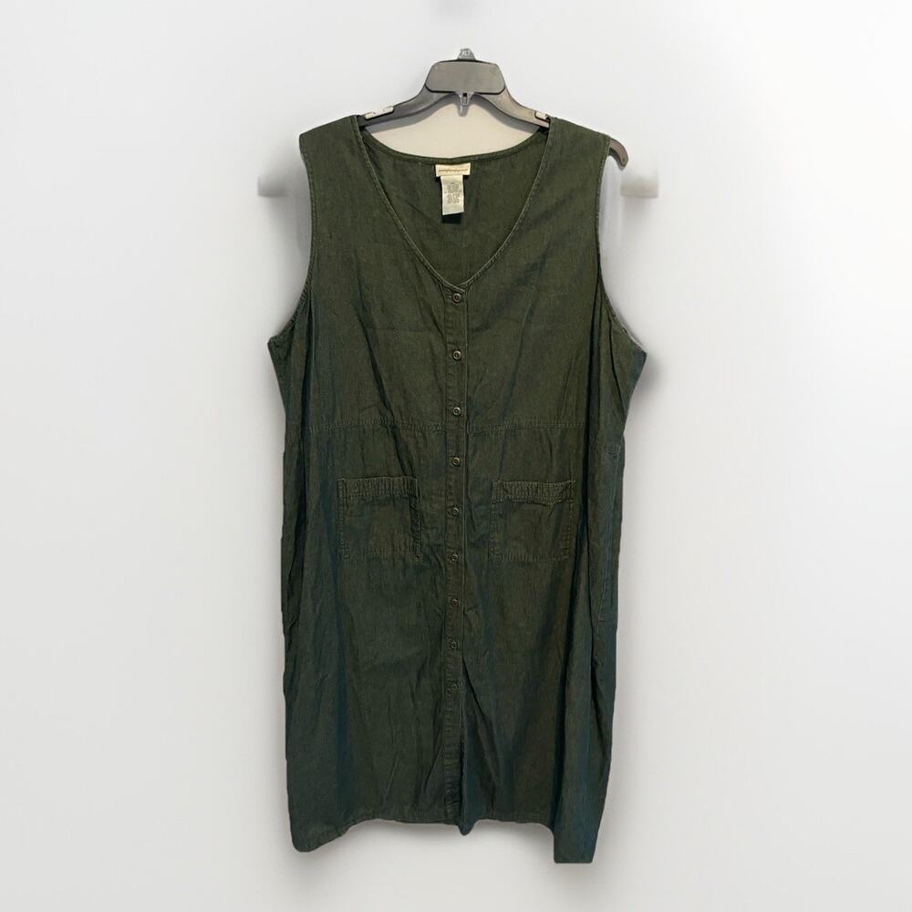 Expressions Plus Dress Womens 3x Blue Jean Denim Maxi Midi Dress